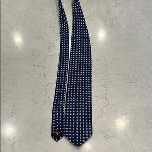 Robert Talbott Navy and White Geometric Tie
